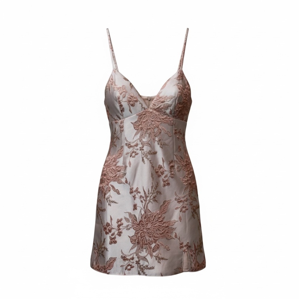 NWT Wild Fable Mini Dress Peach/Metallic Cocktail Dress  [119]